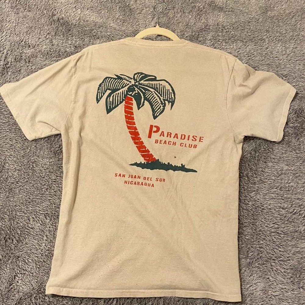Empyre cream and tan Palm Tree Beach Club T-shirt